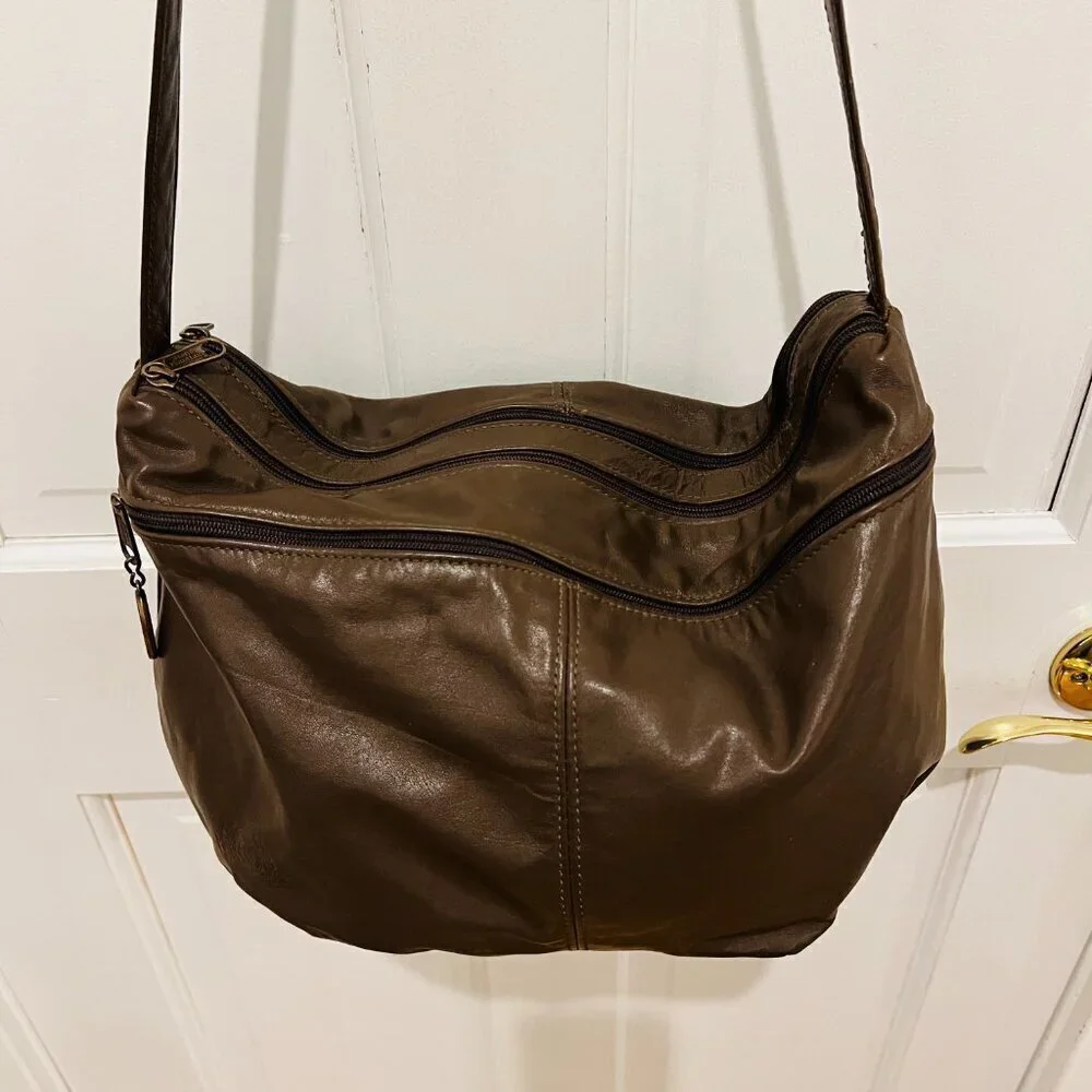 Vintage Stone Mountain Leather Shoulder Handbag Purse